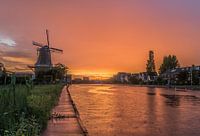 molen met zonsondergang