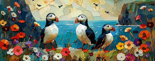 Puffins aan de Bloeiende Kust