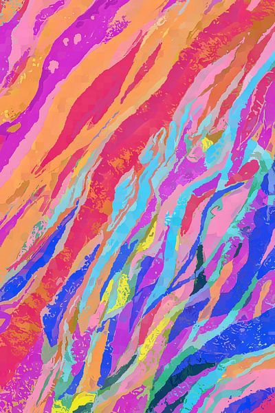 Impression abstraite d'un delta de rivière dans une vallée colorée par Anna Marie de Klerk