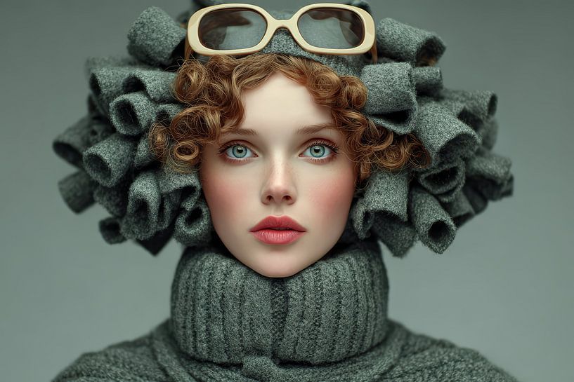 surrealistisch portret vrouw van Egon Zitter