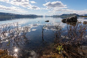 Landscape with lake in Finland by Caroline Pleysier