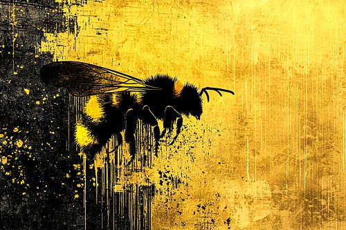 Moderne bij in gouden stijl