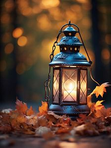 Laterne im Herbst