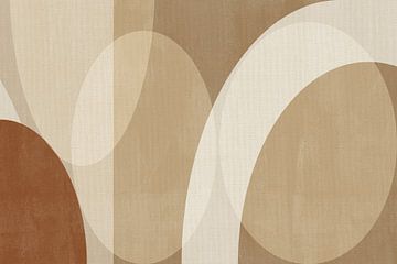 Abstracte moderne kunst in bruine kleuren op linnen van Dina Dankers
