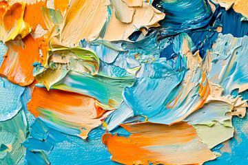Colourful texture in blue and orange by Poster Art Shop