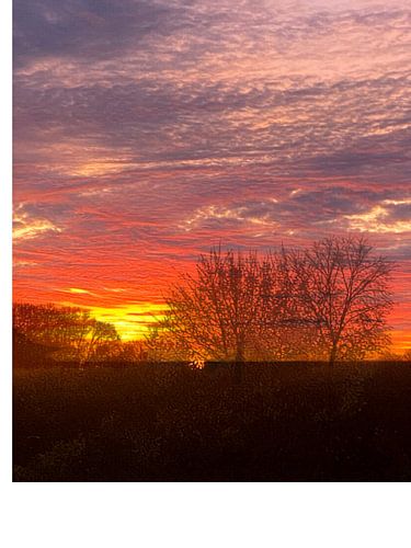 Een hemelse zonsondergang boven Bremen-Mahndorf, 2025