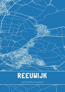 Blauwdruk | Landkaart | Reeuwijk (Zuid-Holland) van MijnStadsPoster