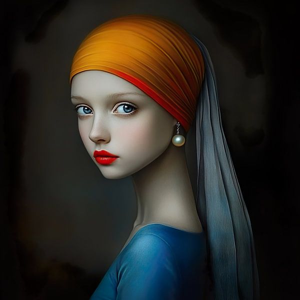 Modern version of the girl with the pearl earring by Lauri Creates