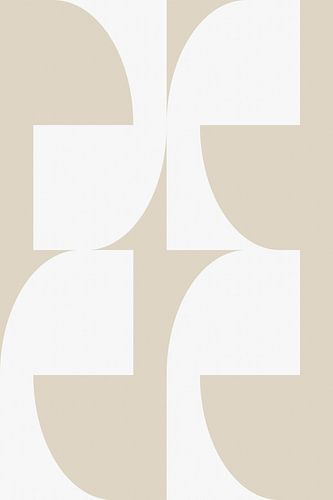 Moderne abstracte minimalistische geometrische vormen in beige en wit 6