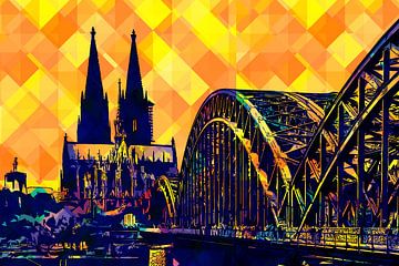Cologne Panorama Pop Art by Michael Bartsch