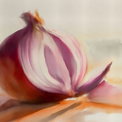 Still life with red onion No.02