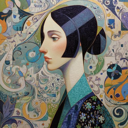 Portrait abstrait d'une femme