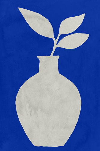 Blaue botanische Vase
