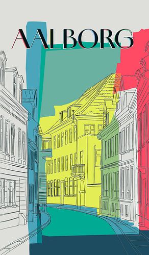 Abstracte stadsposter Aalborg
