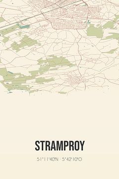 Vintage landkaart van Stramproy (Limburg) van Rezona