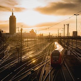 Regio trein bij zonsondergang van LUDWIGSTREET