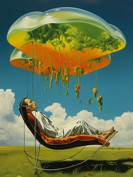 man dream surreal meadow jellyfish tropics lounger relaxation by gm_designs