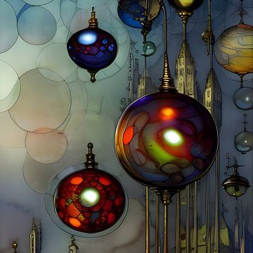 Elements in glass spheres by Harmanna Digital Art