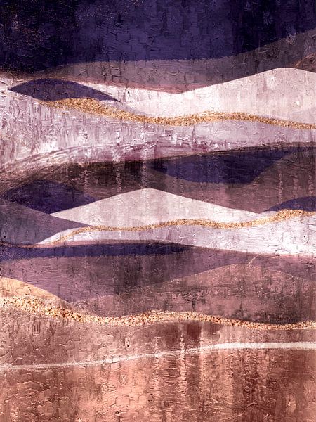 Scandinavian landscape on gold by Mad Dog Art