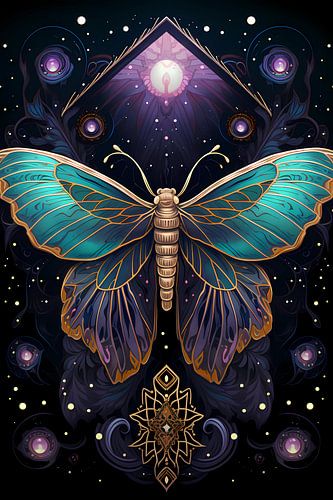 Hemels blauwe paarse vlinder