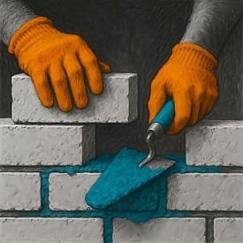 Masonry in Progress, Craftsmanship and Precision by Basahen