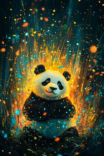 Panda dans une atmosphère magique