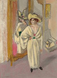 Henri Matisse - Vrouw in het wit, staand voor een spiegel