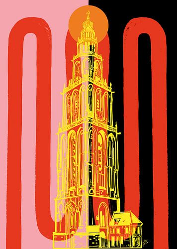 Yellow Martin Tower Groningen by Janet Edens