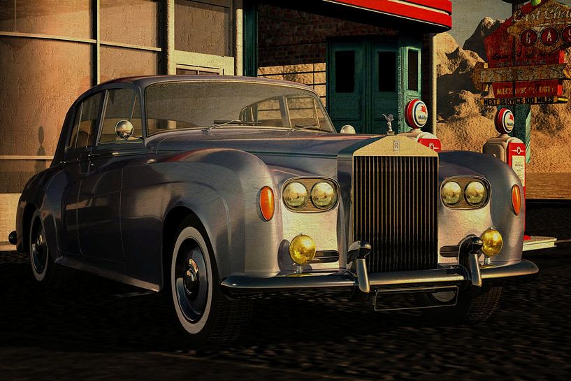 Rolls Royce Silver Cloud III met vintage benzinestation van Jan Keteleer (JanKé): Een reis voorbij het canvas