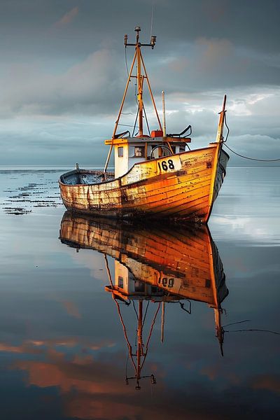 Boot in een kalme zee van fernlichtsicht