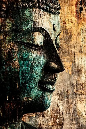 Bouddha spirituel avec textures abstraites
