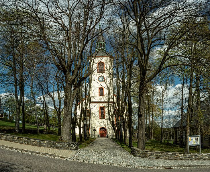 Het alledaagse levenslandschap in de Erzgebirgekerk in Jöhstadt van Johnny Flash