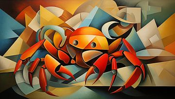 Crabe abstrait cubisme panorama sur TheXclusive Art