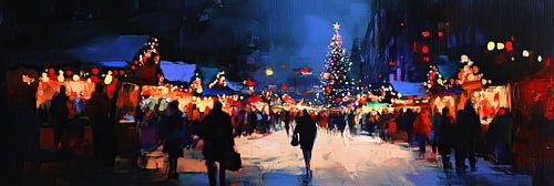 Weihnachtsbeleuchtung | Winterabend mit Weihnachtsbaum