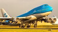 KLM Boeing 747 departing in sunset light by Dennis Dieleman thumbnail