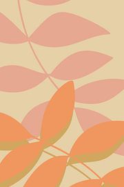 Moderne Botanische Kunst. Abstrakte Blätter in warmen Pastellfarben Nr.8 von Dina Dankers