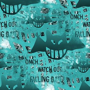 Falling Bats Grunge Aqua