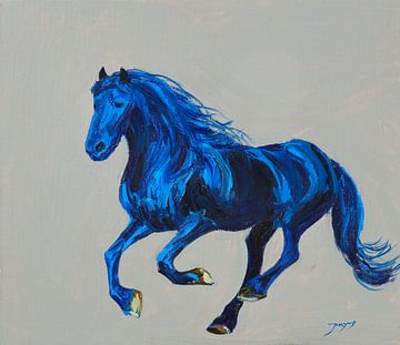 Een blauw paard van Jukyong Park