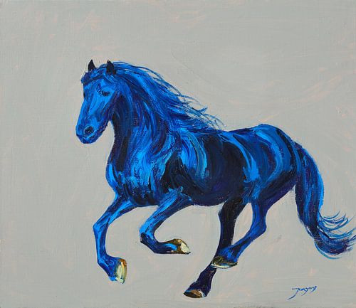 Een blauw paard