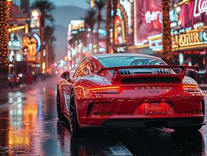 Roter Porsche in Las Vegas