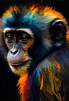 Colourful baby monkey