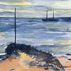 Terschelling à marée basse sur Antonie van Gelder Beeldend kunstenaar