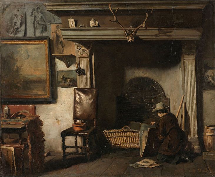 Das Atelier des Haarlemer Malers Pieter Frederik van Os, Anton Mauve von Meisterhafte Meister