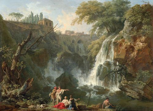 Claude Joseph Vernet,De watervallen bij Tivoli, met de Villa van