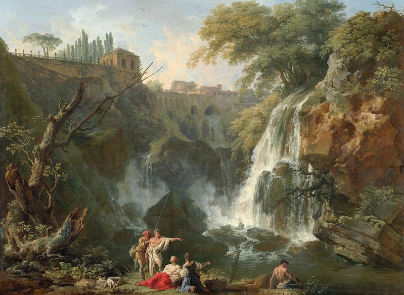 Claude Joseph Vernet,The waterfalls at Tivoli, with the Villa of by finemasterpiece