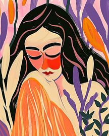 Dromende Vrouw in Pastelkleuren van ByNoukk