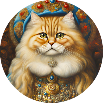 Fantasie Perzische kat ook wel de Pers kat genoemd in Traditionele Perzische kleding en sieraden-1 van Carina Dumais