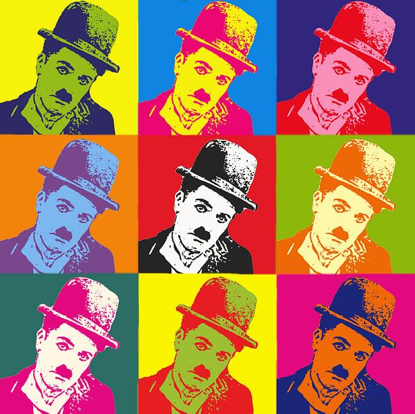 Charlie Chaplin Popart van Didden Art
