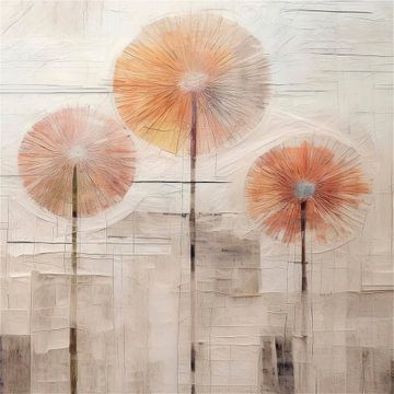 Drie Paardenbloemen - Abstract van Studio Pieternel
