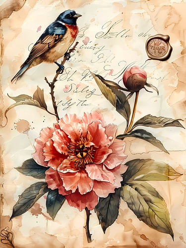 Vintage peony